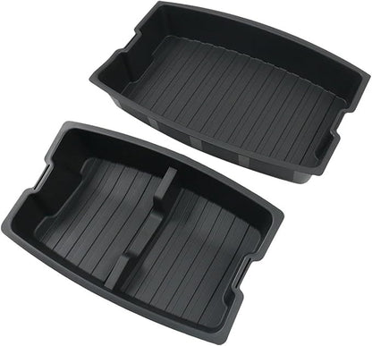 Compatible For Tesla Model 3 2024 Double-Layer Rear Front Trunk Storage Box Frunk Organizer Cargo Protective Tray Car Accessories(Rear Double Layer)