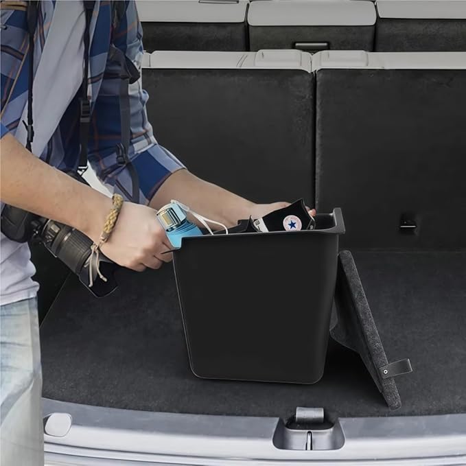 GGCLIMAX Car Organizers And Storage Trunk Side Storage Box Compatible with Tesla Model 3 ABS Rear Organizer 1 Pair Black Car Trunk Accessories Road Trip Essentials(Storage box)