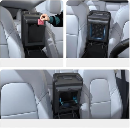 GGCLIMAX Car Organizers And Storage Magnetic Hidden Armrest Storage Box Compatible with Tesla Model 3 (2019-2023) Model Y (2021-2024) ABS Center Console Organizer