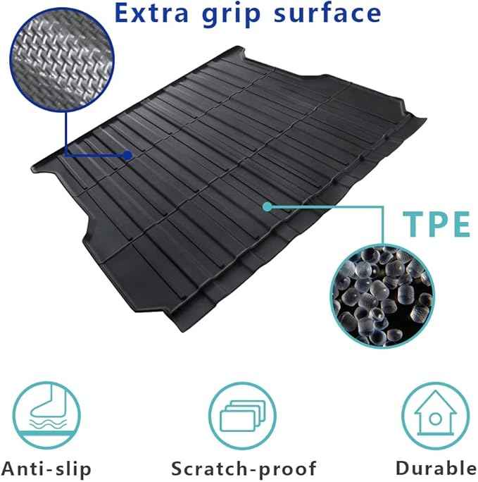 BestEvMod for Rivian R1T Truck Bed Mat Liner Foldable Accessories Pickup Heavyweight Bed Mat All-Weather Protection Compatible with Rivian R1T 2026 2025 2024 2023 2022 Accessories