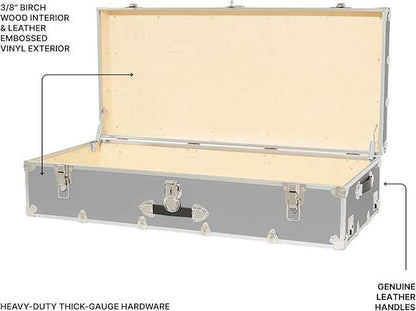 Rhino Trunk & Case Trundle Home Storage & College Trunk With Wheels - 44”x20”x12” - 1500+ lbs Capacity. USA Made Secure Under-Dorm Bed Footlocker for Clothes and Food, and Underbed Shoe Storage Box