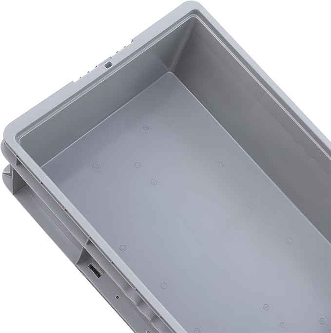 Buckhorn SW4815080201000 Plastic Straight Wall Storage Container Tote, (48-Inch x 15-Inch x 7-1/2-Inch), Light Gray