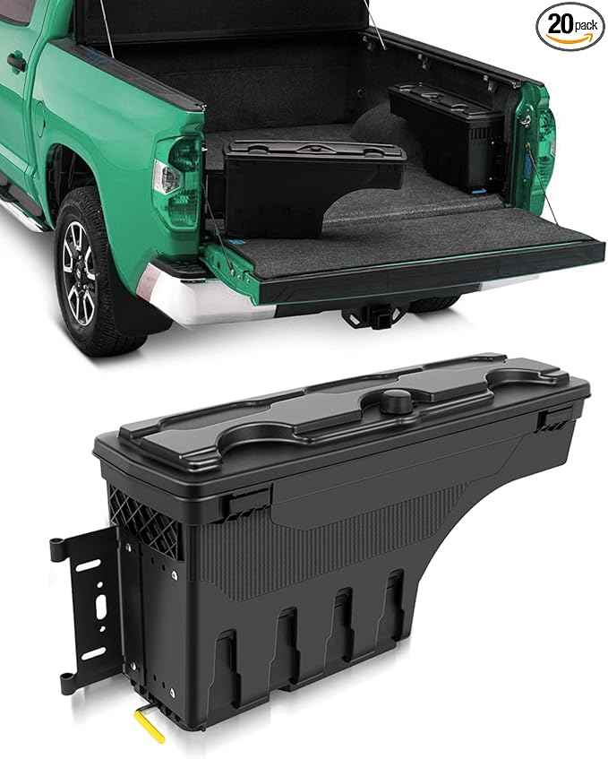 SCITOO Truck Bed Tool Box for Ford F-150 2015-2018 2020-2022 Left Driver Side,Multi-Compartment Dividers Organized Storage,Heavy Duty & No-Drill Installation