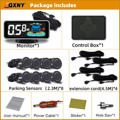Car Parking Sensors Kit Reverse Radar parktronic System Auto Electronics Vehicle Back Assistant Reverse 8 Sensor