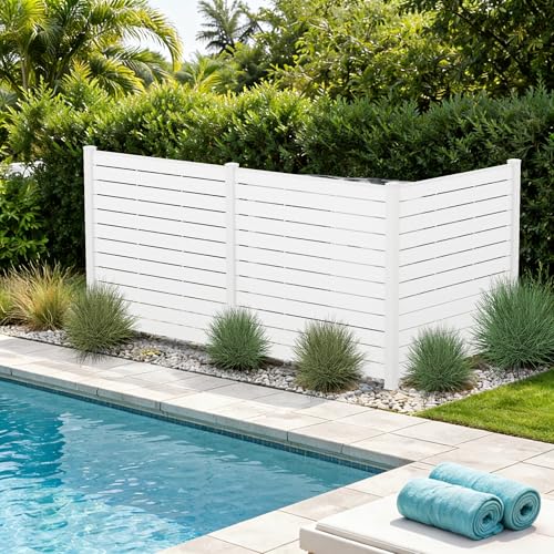 50" W x 48" H Outdoor Privacy Screen with Aluminum Posts (48.96 Sq Ft)