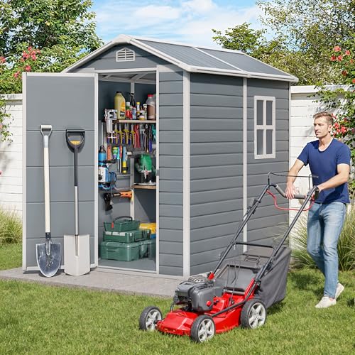 6x4 FT Outdoor Storage Shed with Floor