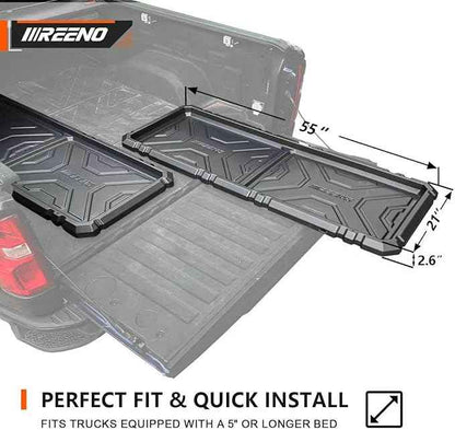 Slide-Out Truck Bed Organizer Tray, Heavy Duty Cargo Storage System with Easy Tailgate Access, Fits Mid-Size Bed Organizer 5'Beds, Durable HDPE Material, No Drilling