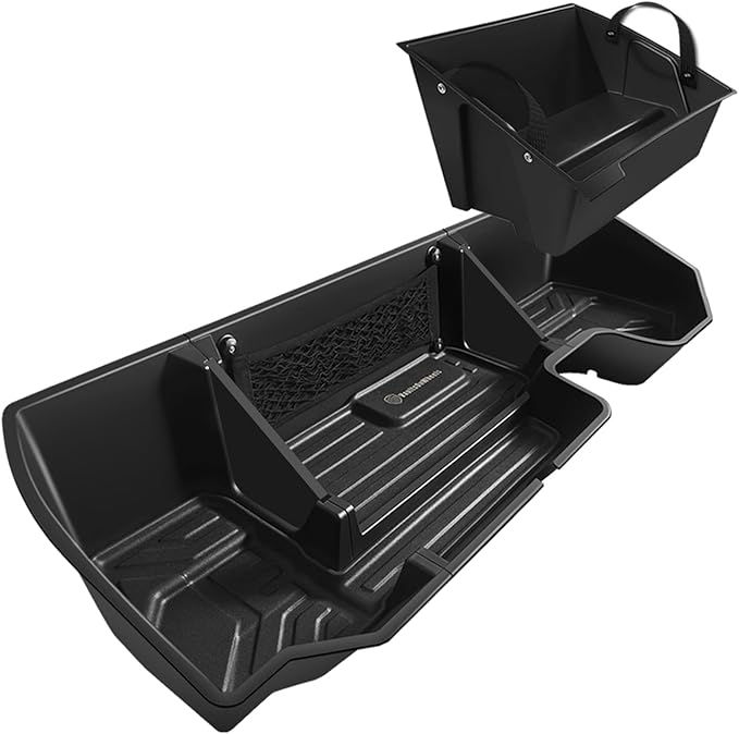 Under Seat Storage Box for 2019-2025 2026 Chevy Silverado 1500/2500/3500HD (No fit for Rear Kicker Subwoofer) Upgrade Detachable Custom Fit Rear Underseat Organizer with TPE Mat