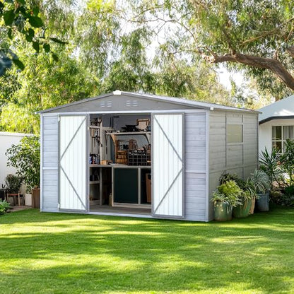 8x10 FT Outdoor Storage Shed with Windows
