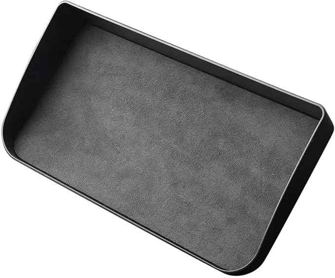 Dashboard Storage Box Central Control Suede Instrument Storage Compatible For Tesla Model 3 Highland 2024 Modification Interior Accessories(Nitrogen blue)