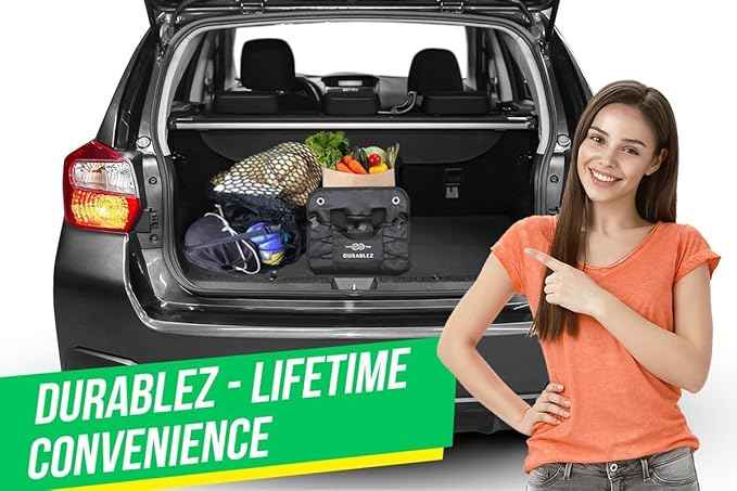 3-Section Modular Trunk Organizer XL – Car Storage for Groceries, Cleaning Supplies, Tools, Sports Gear – Foldable L-Shape Cargo Bin – Gray