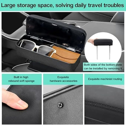 Car Armrest Storage Box for Tesla Model 3 2017 2018 2019 2020 2021 2022 2023, Adjustable Arm Rest Pads Comfort Extender Center Console Cover Arm Relaxation Support Mat