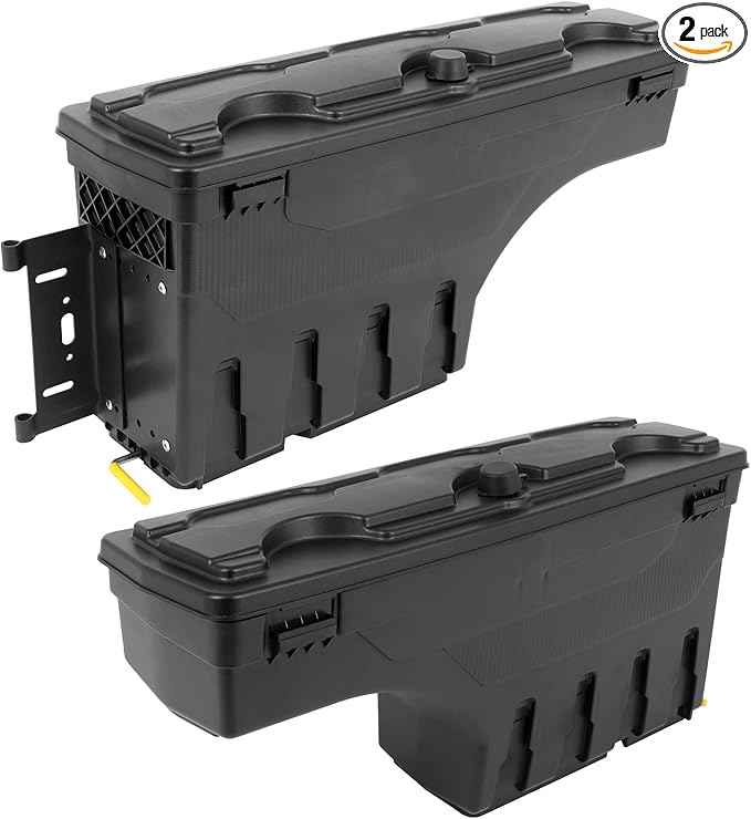 SCITOO Truck Bed Tool Box for Ford F-250 F-350 Super Duty 1999-2016 Left & Right Side,Multi-Compartment Dividers Organized Storage,Heavy Duty & No-Drill Installation