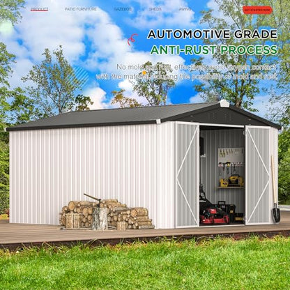 10' x 14' Waterproof Metal Outdoor Storage Shed