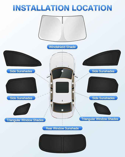 Sunshades for 2023-2025 2026 Kia Sportage Accessories Windshield Sun Shade Side Rear Window Shade Cover Sun Visor Shield Privacy Protection for Camping Keep Vehicle Cool Black 8PCS