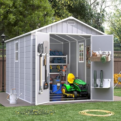 8x10.5 FT Outdoor Plastic Storage Shed with Floor