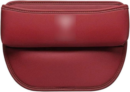 Leather Car Seat Gap Organizer Crevice Side Storage Box Filler Side Storage Pocket Compatible For Tesla Model 3/S/X/Y/Roadster(Red)