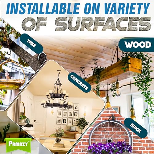 4Pcs 200LB Rotatable Ceiling Hook Wall Mount Metal Hanger for Hanging Plant (4 Count)