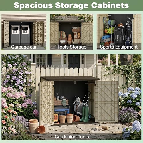 Waterproof Outdoor Storage Box 36 Cu Ft with Lockable Doors