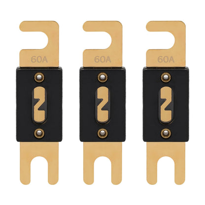 60A ANL Fuse 60 Amp Inline Blade Fuses 32V for Car Audio Inverter Automotive Stereo (Pack of 3 pcs)