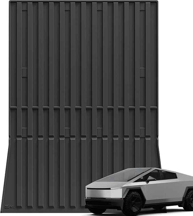 3W Truck Bed Mat for Tesla Cybertruck 2023 2024 2025, All Weather Protection Waterproof Car Bed Liner, Custom Fit TPE Pickup Rear Trunk Cargo Mat Tesla Accessories Mats, Black