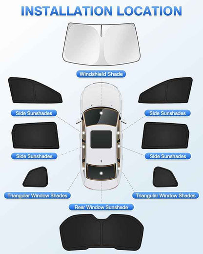 Sunshades for 2014-2020 Nissan Rogue (Not for Rogue Sport) Accessories Windshield Sun Shade Side Rear Window Shade Cover Sun Visor Shield Privacy Protection Keep Vehicle Cool Black 8PCS
