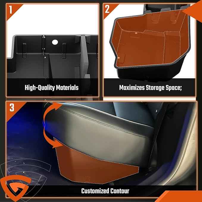 GEARLAST Underseat Storage Compatible with Chevy Silverado/GMC Sierra 1500 2500 3500 2019-2025, Rear Under Seat Organizer Cargo Box, Upgraded Rear Under Seat Organizer Cargo Box