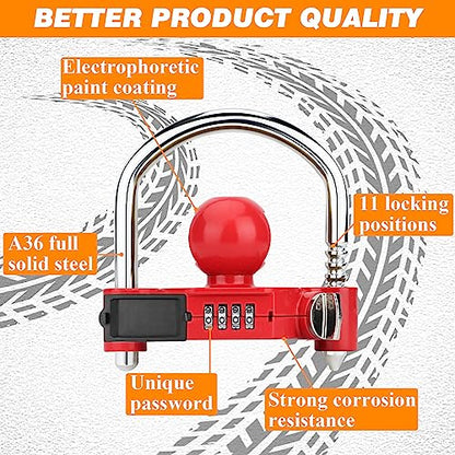 1 Pack Universal Hitch Lock with Combination Lock
