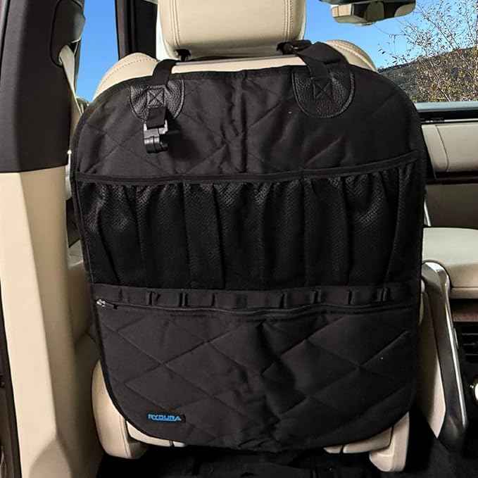 Rydura Car Seat Back Organizer – Waterproof Kick Mat Protector with Multiple Pockets – Backseat Storage for Kids, Pets & Travel – Durable & Easy to Clean – Universal Fit for Cars, Trucks & SUVs