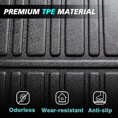 Compatible with Rivian R1S All Weather Cargo Liners Frunk Mat&Floor Liners&Trunk Mat Set Anti