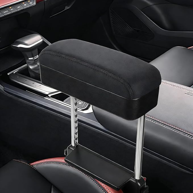 Car Armrest Storage Box for Tesla Model 3 2017 2018 2019 2020 2021 2022 2023, Adjustable Arm Rest Pads Comfort Extender Center Console Cover Arm Relaxation Support Mat