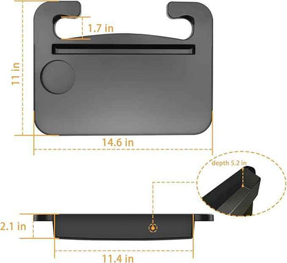 Steering Wheel Tray - 2 in 1 Car Seat Gap Filler Organizer, Multipurpose Table Tray for Eating, Drinking, Laptop