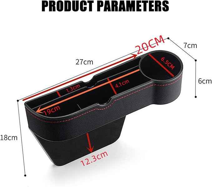Car Seat Gap Filler Organizer for Tesla Model 3/Model S/Model X/Model Y/Cybertruck/Roadster Seat Organizer Multifunctional Auto Leather Cup Holder Gap Organizer,Black-2pcs