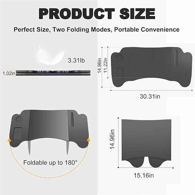 Foldable Car Tray for Tesla Model Y Model 3 S X Y Juniper, Upgraded Car Desk for Dining, in-Car Work, Travel and Outdoor