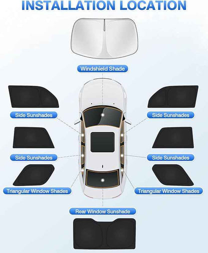Window Shades for 5th Gen Toyota 4Runner 2010-2024 Accessories Windshield Sun Shade Side Rear Window Covers Sunshade Full Set Sun Visor Privacy Protection Camping Keep Vehicle Cool Black 8PCS