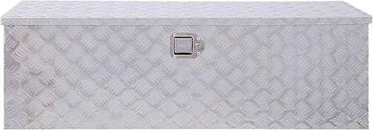 48 Inch Truck Tool Box, Waterproof HeavyDuty Aluminum Tool Box With Lock And Keys, 5 Bar Tread Wide Utility Toolbox For Pick Up Truck Bed Rv Organizer Trailer, 48x15x15inch