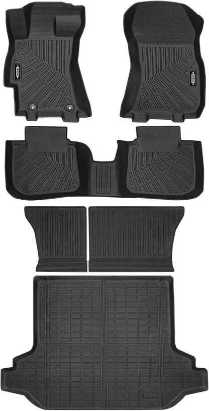 Custom Fit Floor Mats for 2010-2014 Subaru Outback, All Weather TPE Floor Liners with Trunk Mat & Backrest Protectors, Odorless Full Set Interior Accessories