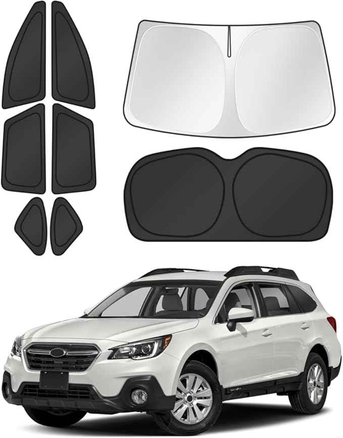 Window Shades for 2015-2019 Subaru Outback Accessories Windshield Sun Shade Side Rear Window Covers Sunshade Sun Visor Shield Privacy Protection for Camping Keep Vehicle Cool Black 8PCS