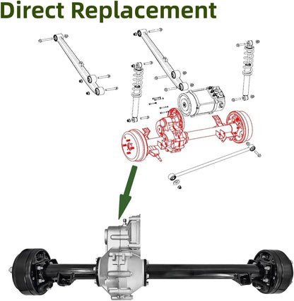 1027717-01 102771701 Rear Axle Assembly with Brake Drum 10 Teeth for 1998-Up Club Car DS & 2004-Up Club Car Precedent Electric with Graziano Transaxle