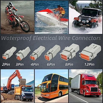 2 Sets 8 Pin DT Waterproof Connector Kit