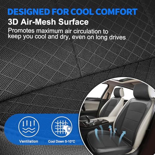 2 Pack Black Ventilated Cooling Mesh Car Seat Covers (2 Count)