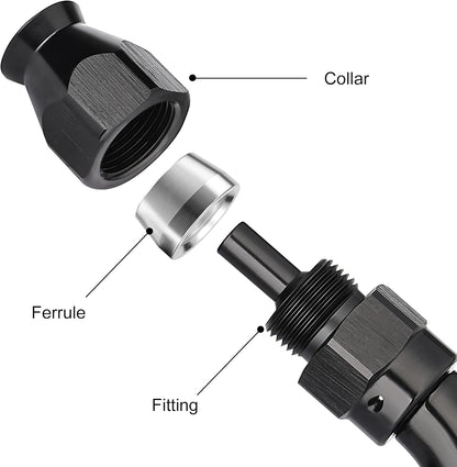 EVIL ENERGY 4AN 30 Degree PTFE One Piece Full Flow End Hose Fitting Aluminum Black