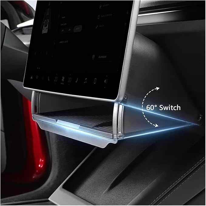 Center Console Screen Under Storage Box Compatible For Tesla Model 3/Y Juniper/Launch 2026, Center Console Hidden Storage Organizer Tray(Before 2023 Model 3Y)