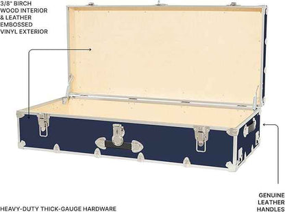 Rhino Trunk & Case Trundle Home Storage & College Trunk With Wheels - 44”x20”x12” - 1500+ lbs Capacity. USA Made Secure Under-Dorm Bed Footlocker for Clothes and Food, and Underbed Shoe Storage Box