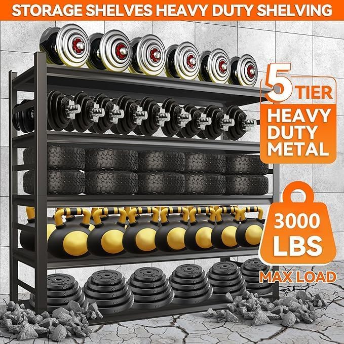 2pack Garage Shelving Heavy Duty Storage Shelves for Garage (4 Count)