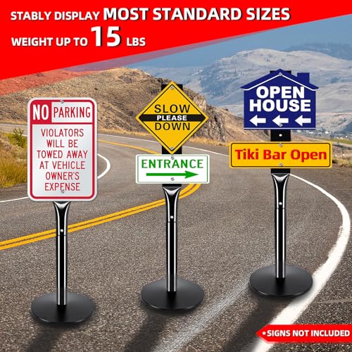 2Pack Heavy Duty Cast Iron Sign Stand (2 Count)