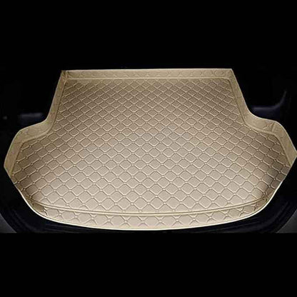 Car Trunk Mats for 2026 Tesla Model Y Juniper 5-Seat, Custom Leather Cargo Liners Rear Boot Floor Carpet, Storage Luggage Protection Pad Accessories with Raised Edges, D/Beige