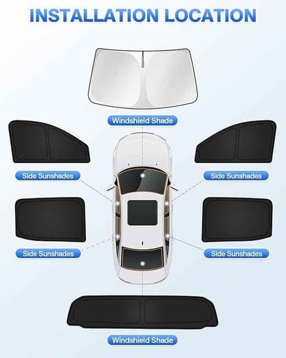 Sunshades for Chevrolet/Chevy Silverado EV & GMC Sierra EV 2024 2025 2026 Accessories Windshield Sun Shade Side Rear Window Shade Cover Sun Visor Shield Privacy Keep Vehicle Cool Black 6PCS