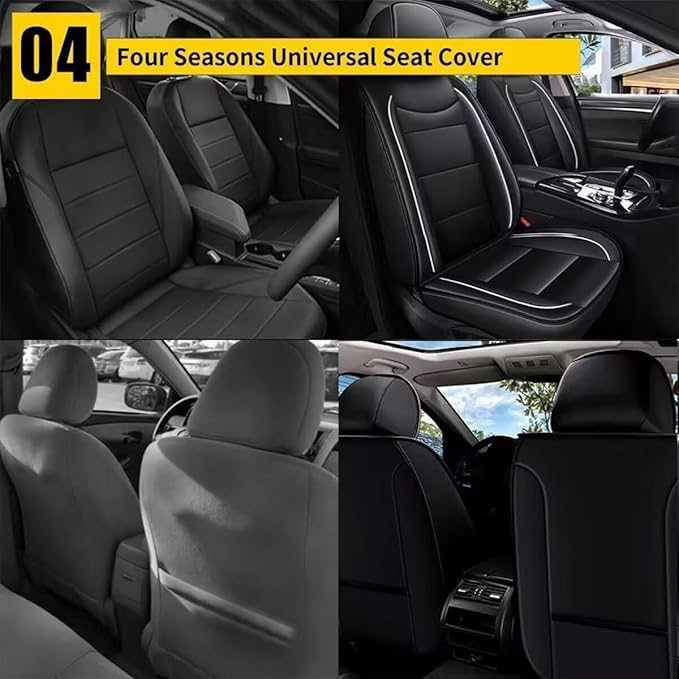 YORKNEIC Fit for Buick Verano Seat Covers 2012-2017: Waterproof Leather 2 Front Car Seat Covers (2 Front Set, Black)