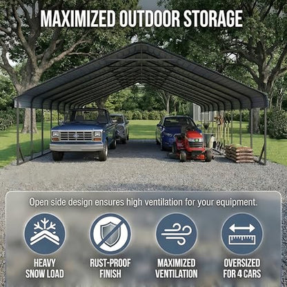 Heavy Duty 20x40 FT Metal Carport for 4 Cars